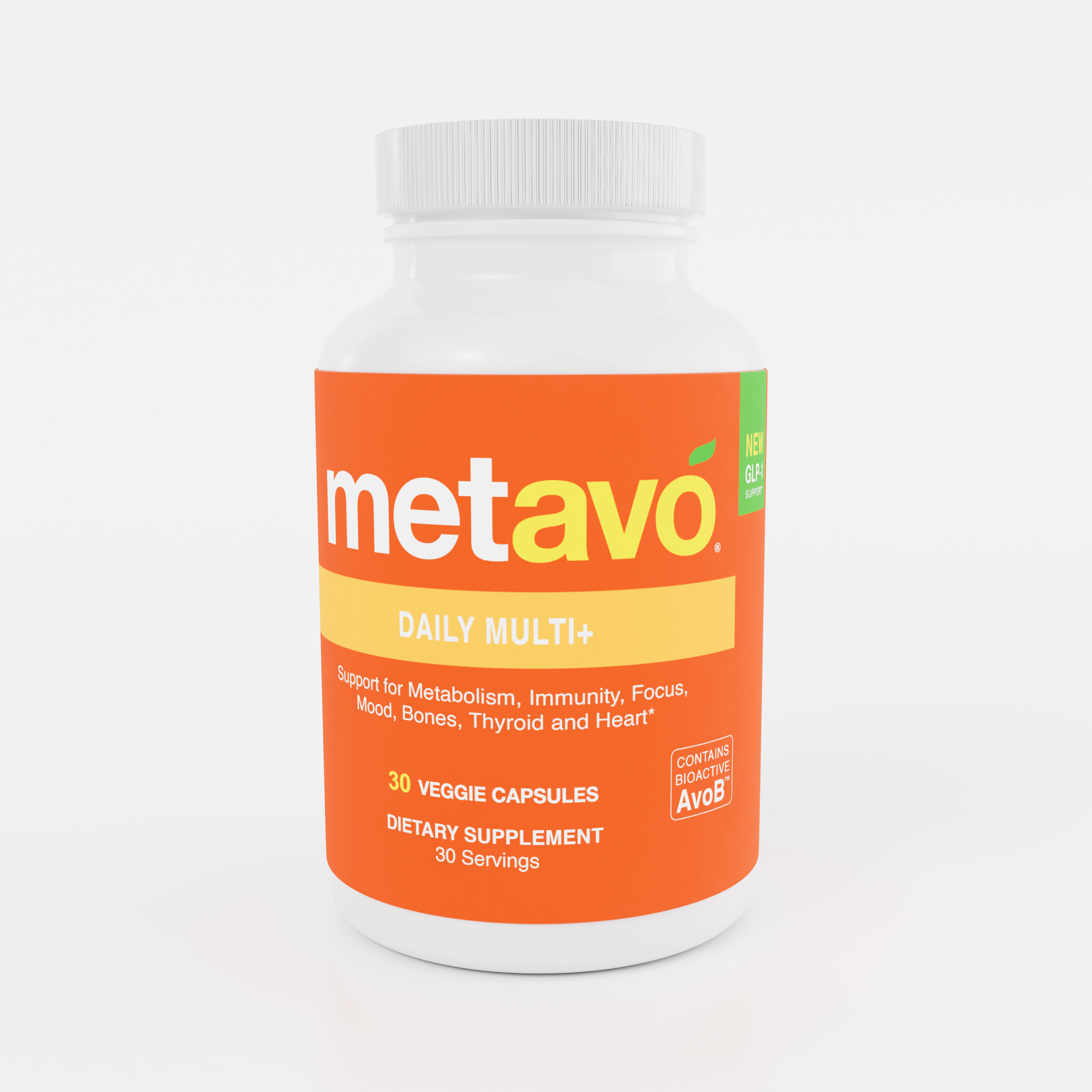 Metavo.com Metavo GLP-1 Metavo Daily Multi+ with GLP-1 Support - Cellular Health & Immunity Multivitamin with AvoB™ (30 Veggie Capsules)