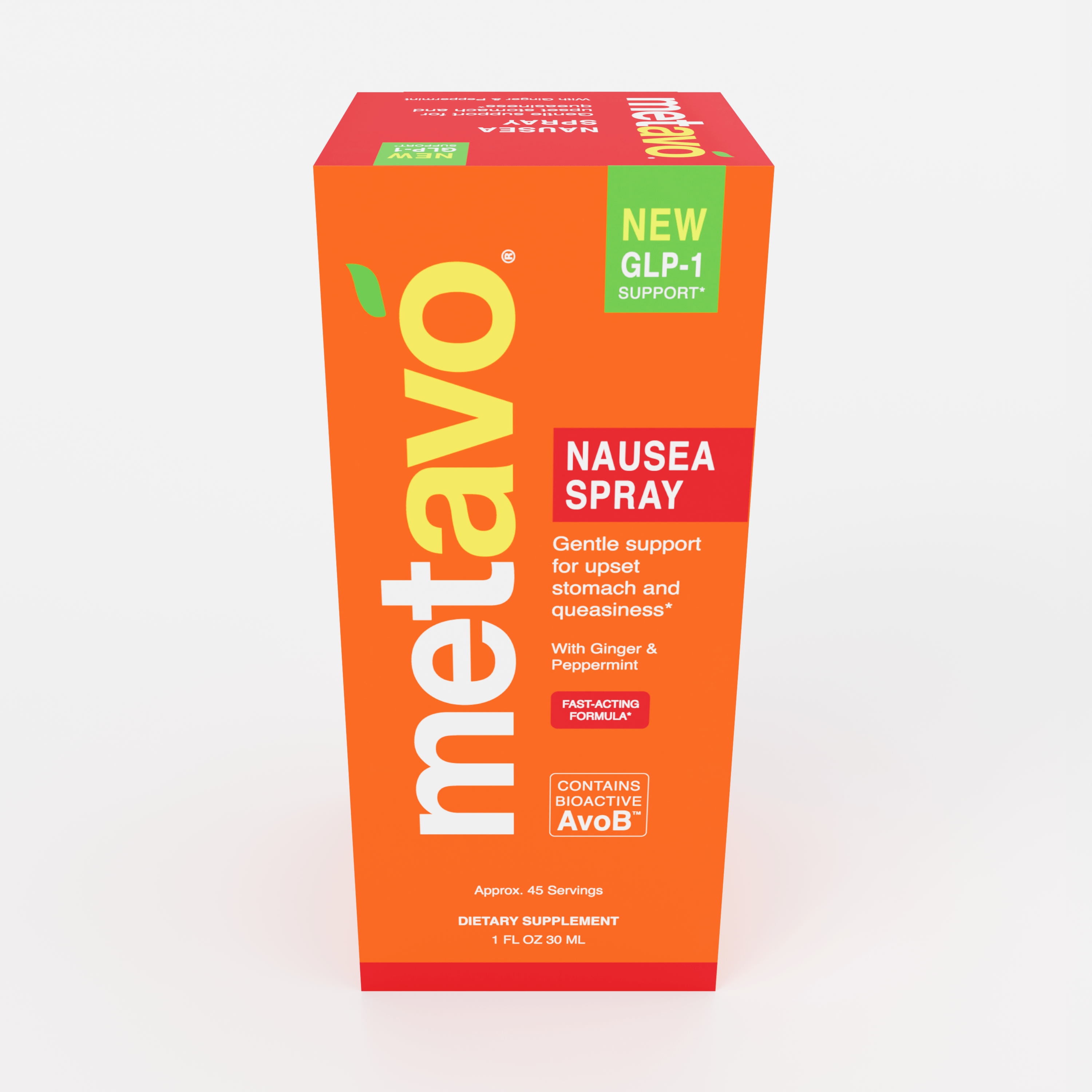 Metavo.com Metavo GLP-1 Metavo Nausea Spray with Ginger & Peppermint - Fast-Acting Natural Relief for Upset Stomach & Queasiness